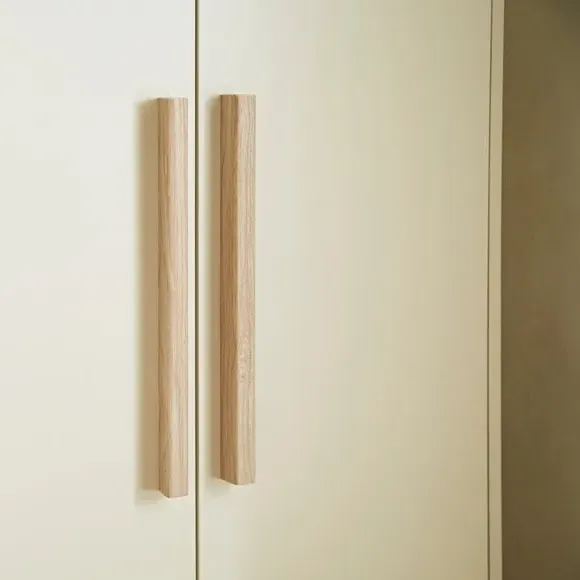 2-Door Wardrobe with Adjustable Rails - Cream