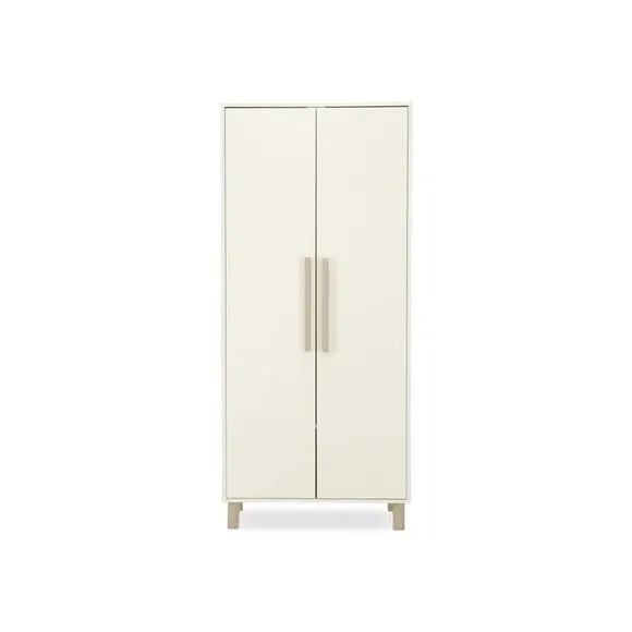 2-Door Wardrobe with Adjustable Rails - Cream