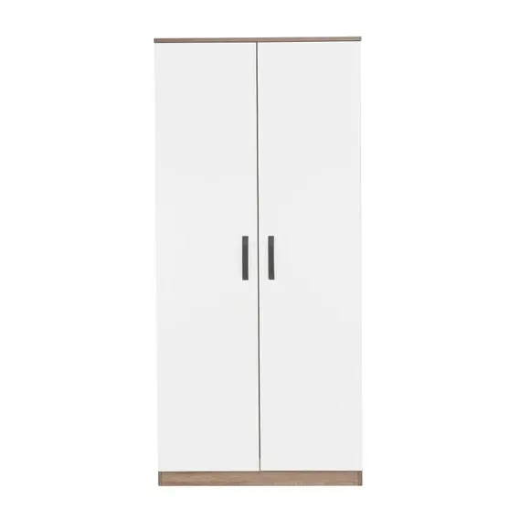 2-Door Wardrobe with Adjustable Storage - Oak