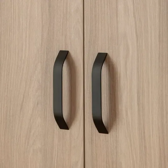 2-Door Wardrobe with Rails - Ash Wood