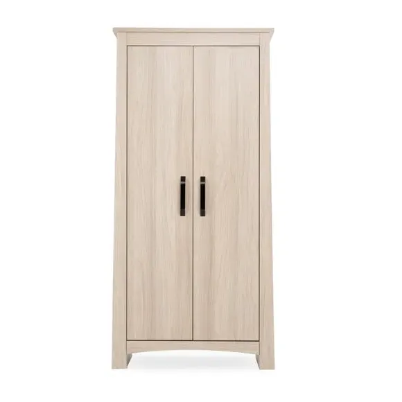 2-Door Wardrobe with Rails - Ash Wood