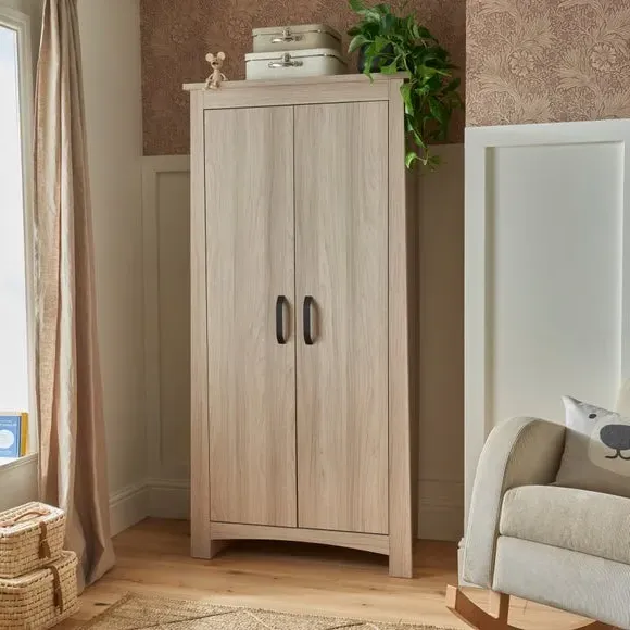2-Door Wardrobe with Rails - Ash Wood image