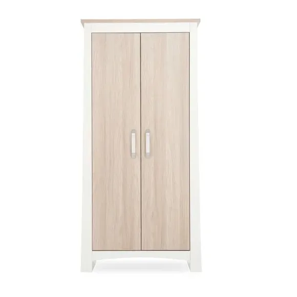 2-Door Wardrobe with Shelf - White, Ash
