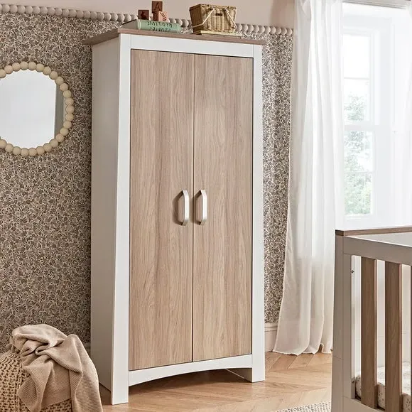 2-Door Wardrobe with Shelf - White, Ash image