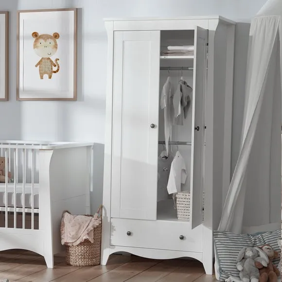 2-Door Wardrobe with Storage - White