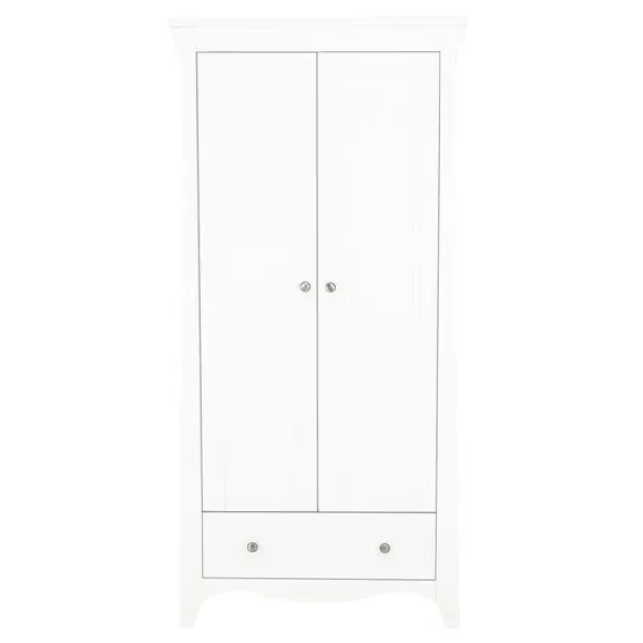 2-Door Wardrobe with Storage - White
