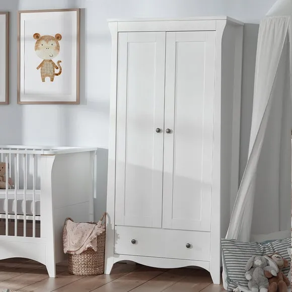 2-Door Wardrobe with Storage - White