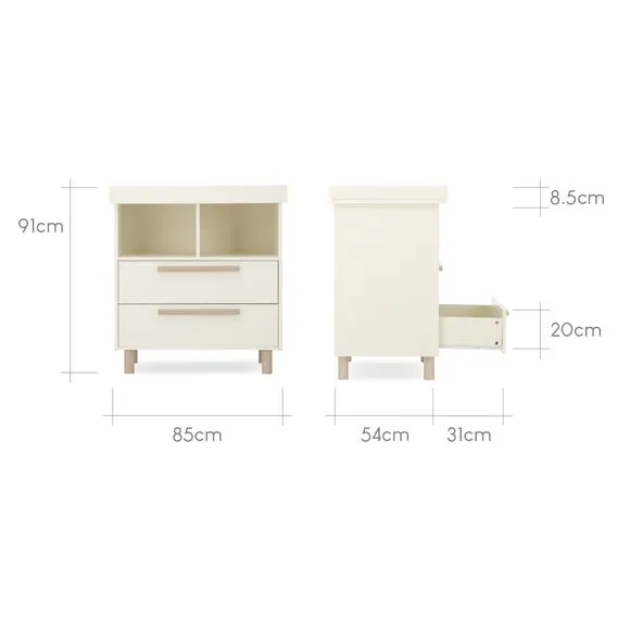 3-Drawer Dresser Changer - Cream