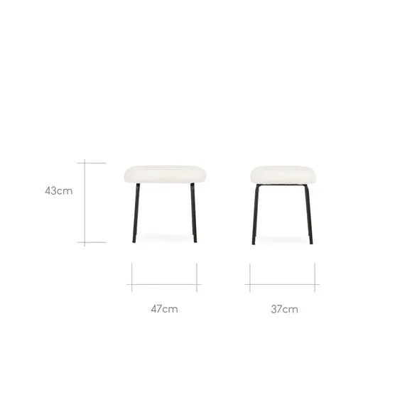 Rocker Chair with Stool Set - Off-White, Boucle