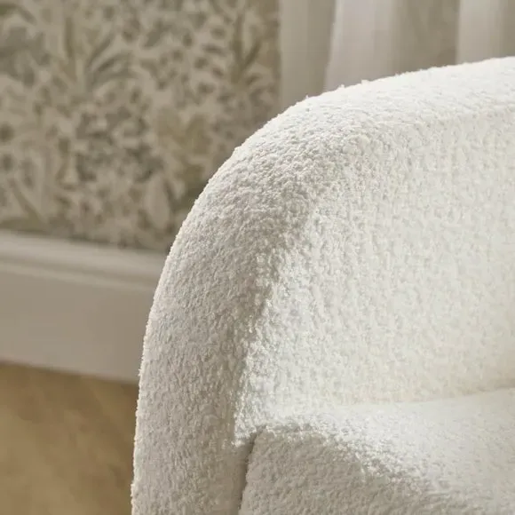 Rocking Nursing Chair - White, Boucle