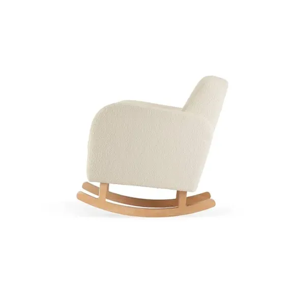 Rocking Nursing Chair - White, Boucle