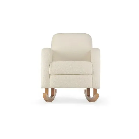 Rocking Nursing Chair - White, Boucle
