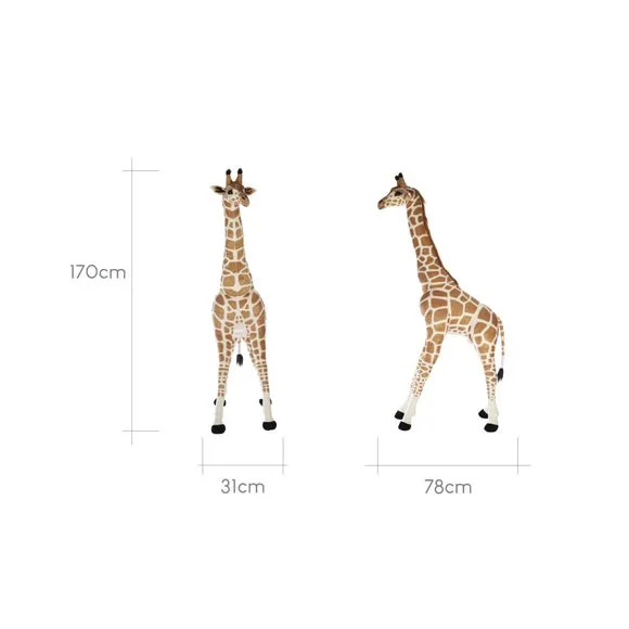 Standing Giraffe Plush Toy - Yellow, Soft Fabric