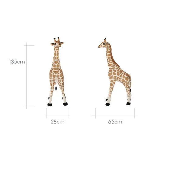 Standing Giraffe Plush Toy - Yellow, Soft Fabric