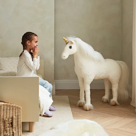 Standing Unicorn Plush Toy - Cream