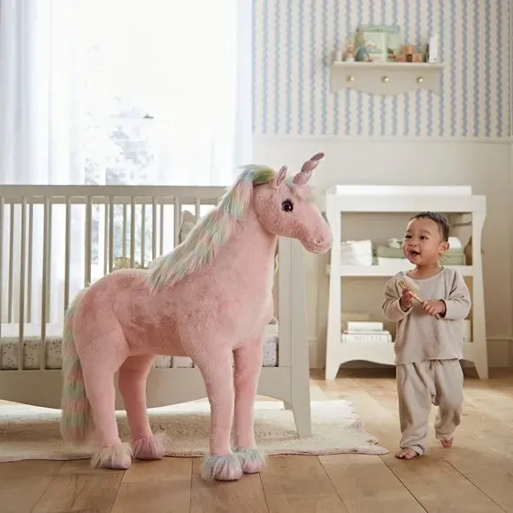 Standing Unicorn Plush Toy - Pink