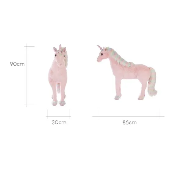 Standing Unicorn Plush Toy - Pink