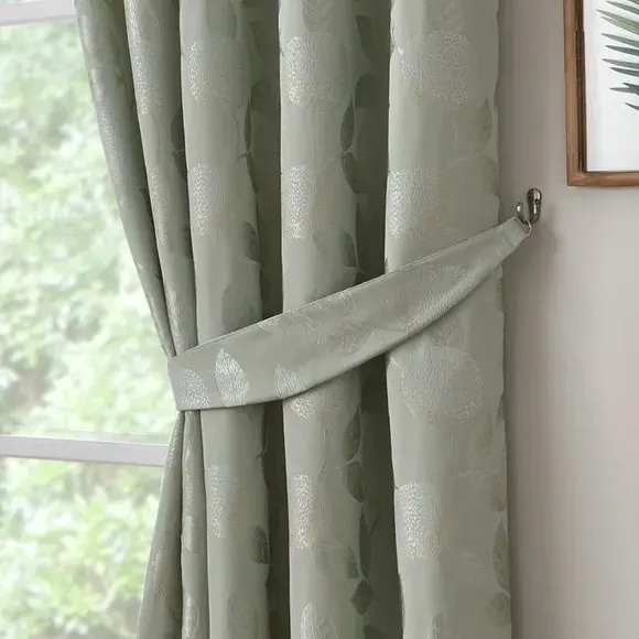 Curtain Tiebacks Set - Green, Woven Fabric image