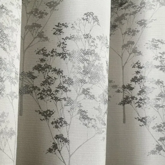 Eyelet Curtains with Jacquard - Silver, Fabric