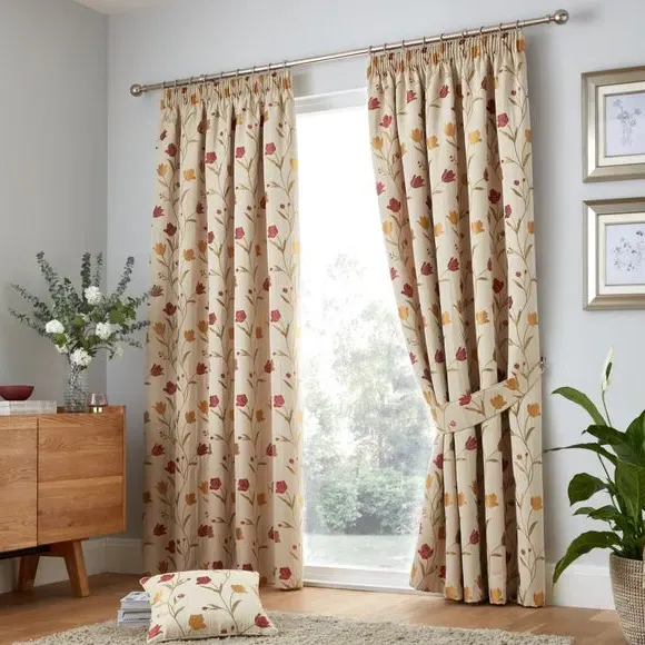 Floral Cushion with Filling - Natural, Jacquard