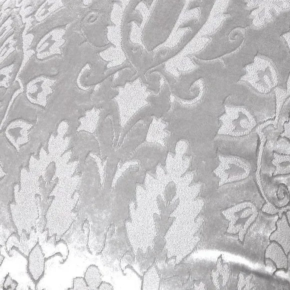 Jacquard Cushion with Damask Pattern - Silver