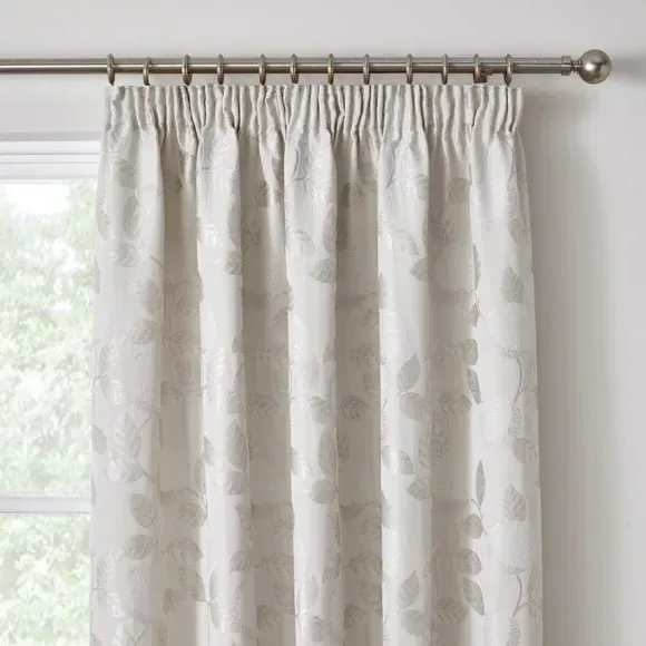 Pencil Pleat Curtains with Lining - Natural image