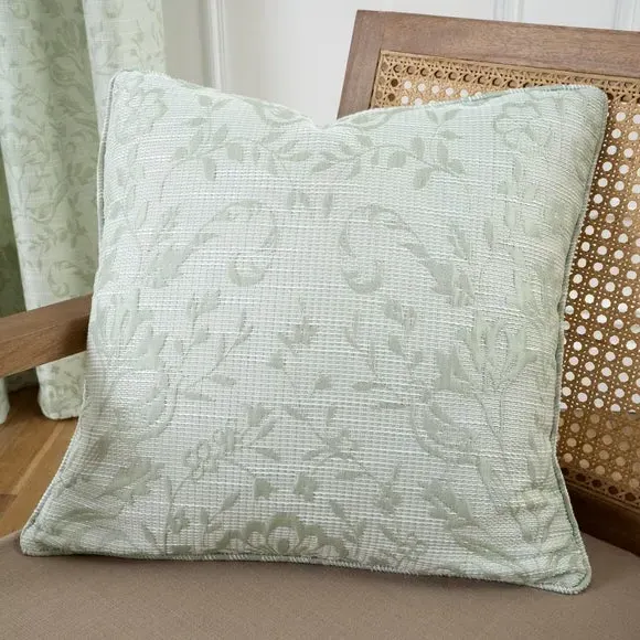 Square Filled Cushion with Jacquard - Green image