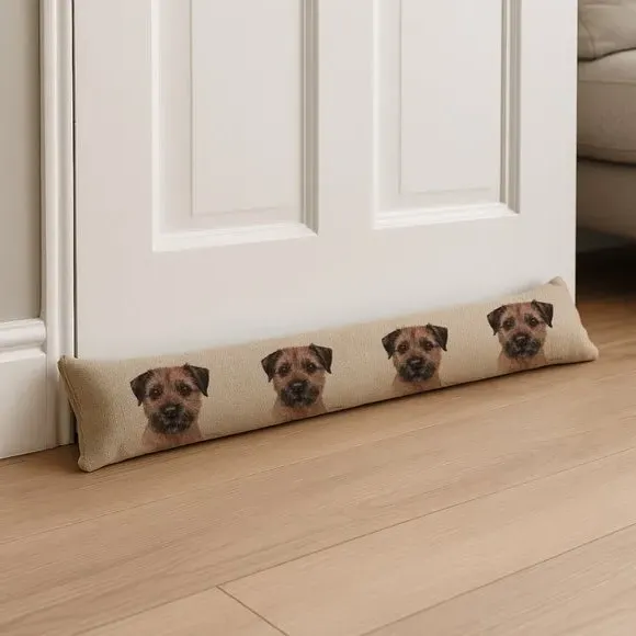 Border Terrier Draught Excluder - Cream, Polyester image