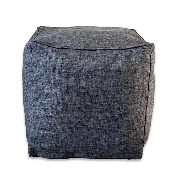 Cube Pouffe with Removable Cover - Dark Grey
