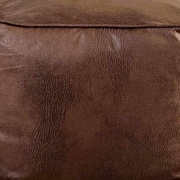 Cube Pouffe with Removable Inner - Tan, Faux Leather
