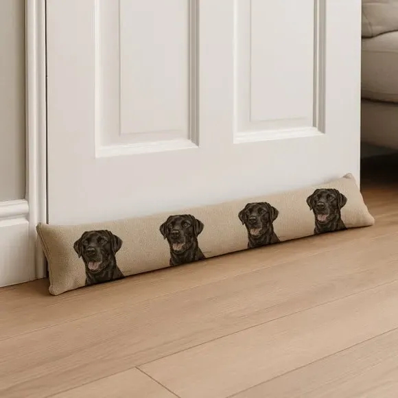 Dog Design Draught Excluder - Cream, Polyester image