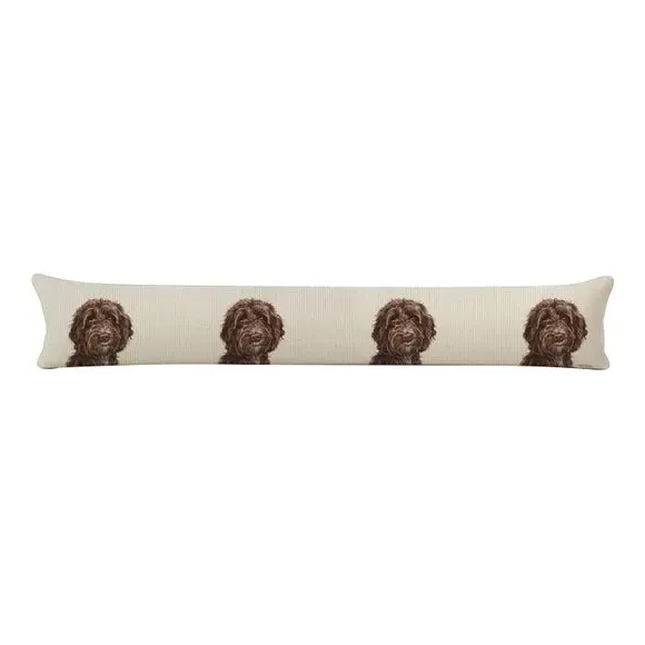 Dog Draught Excluder with Zip - Brown, Polyester