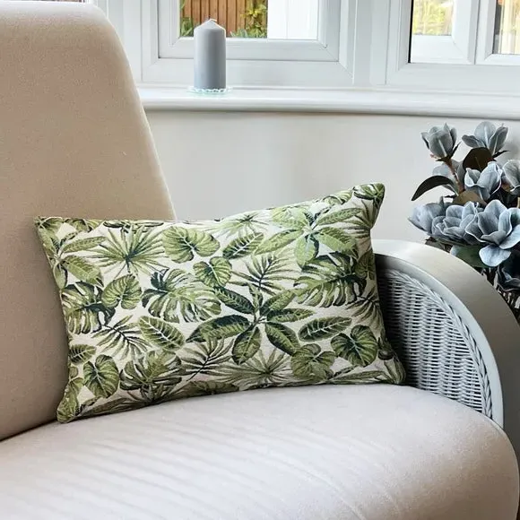 Rectangular Cushion Botanical Print - Green