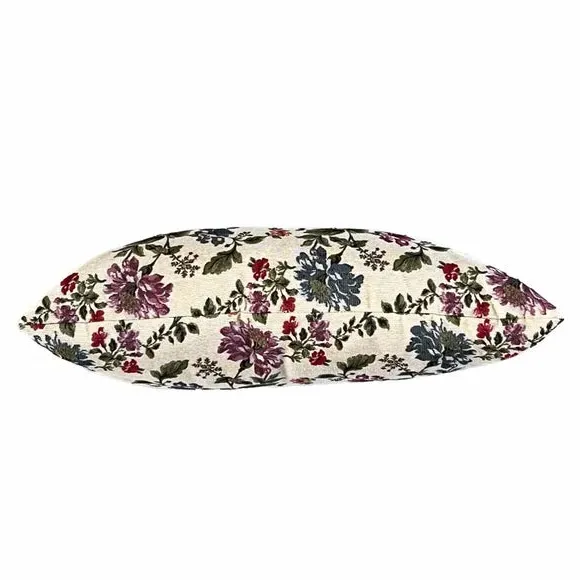 Rectangular Cushion with Floral Design - Multicolor