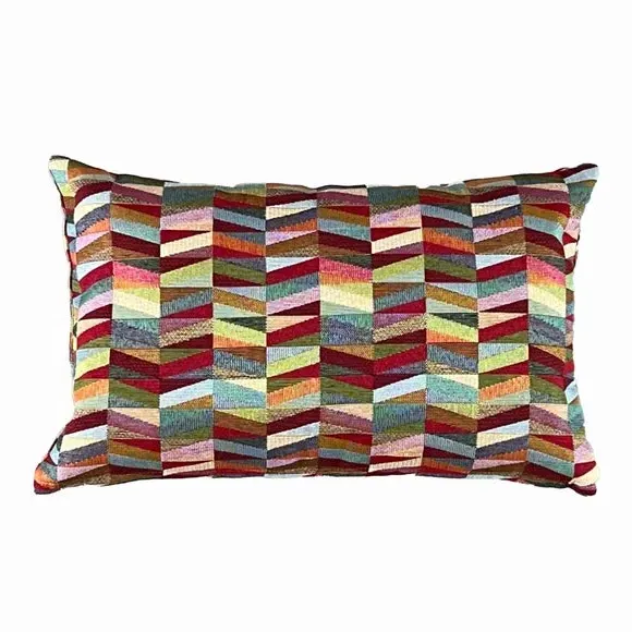 Rectangular Cushion with Geometric Print - Multicolor
