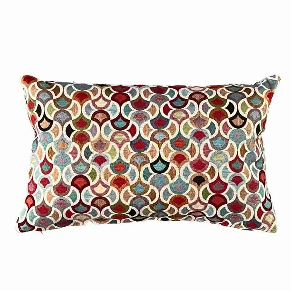 Rectangular Cushion with Zip - Multicolor, Tapestry