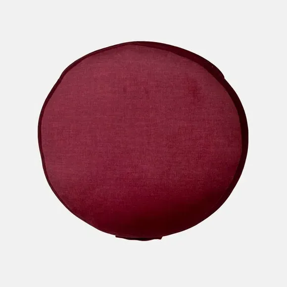 Round Floor Cushion with Handle - Deep Red