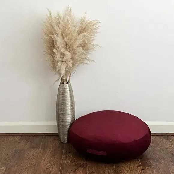 Round Floor Cushion with Handle - Deep Red image