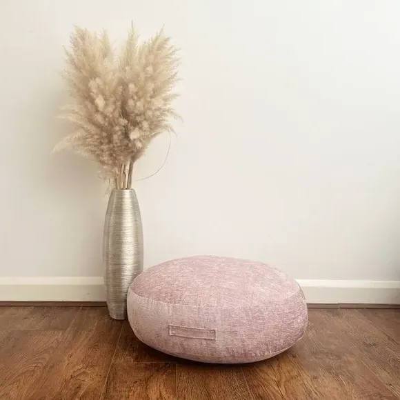 Round Floor Cushion with Handle - Pink image