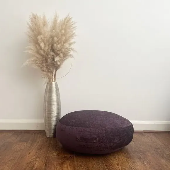Round Floor Cushion with Handle - Purple