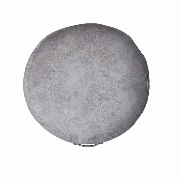 Round Floor Cushion with Handle - Silver