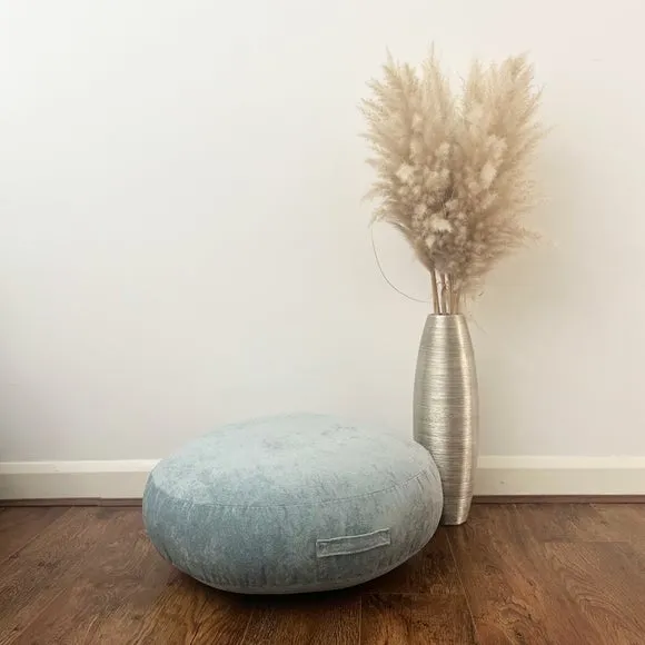 Round Floor Cushion with Handle - Sky
