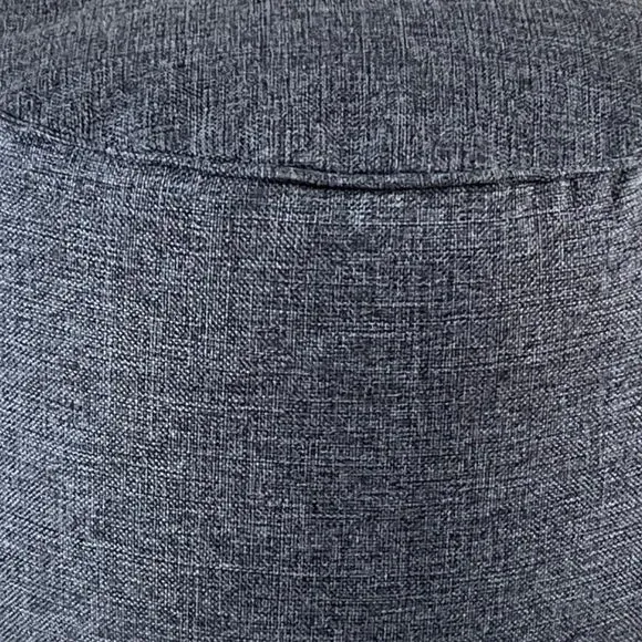 Round Pouffe with Removable Cover - Dark Grey