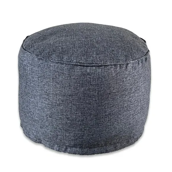 Round Pouffe with Removable Cover - Dark Grey