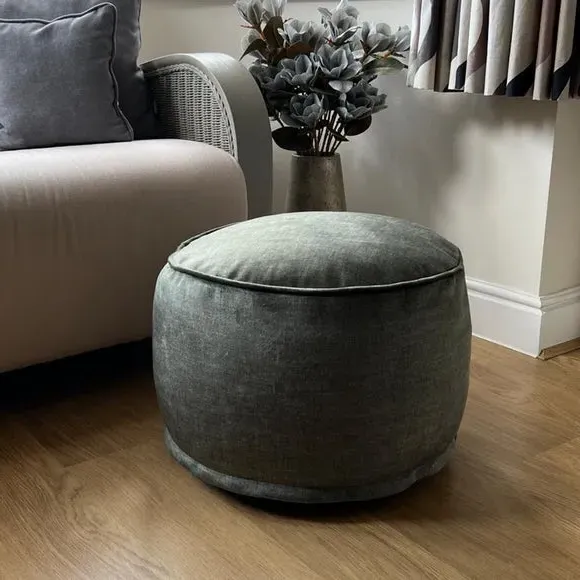 Round Pouffe with Removable Inner - Green, Fabric image