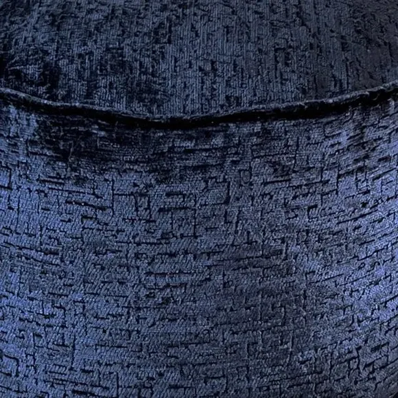 Round Pouffe with Removable Inner - Navy, Fabric