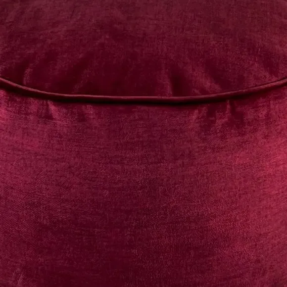 Round Pouffe with Removable Inner - Red, Fabric
