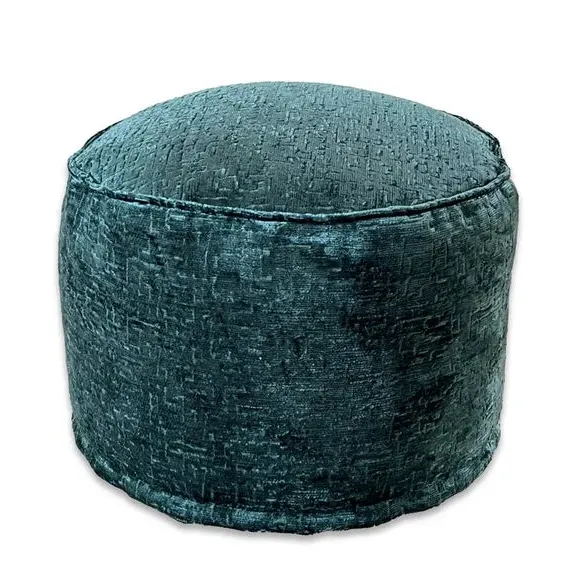 Round Pouffe with Removable Inner - Teal, Fabric