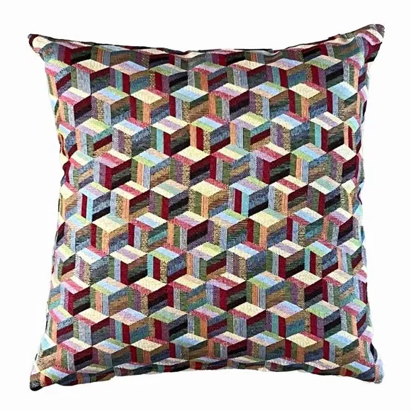 Square Cushion Geometric Print - Multicolor