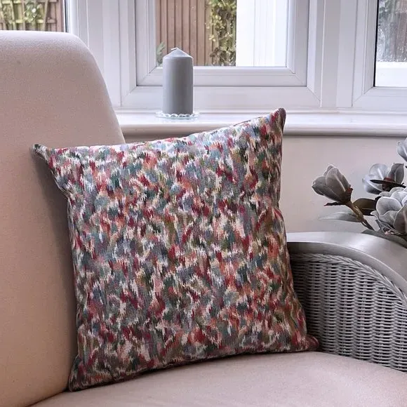 Square Cushion with Abstract Print - Multicolor image